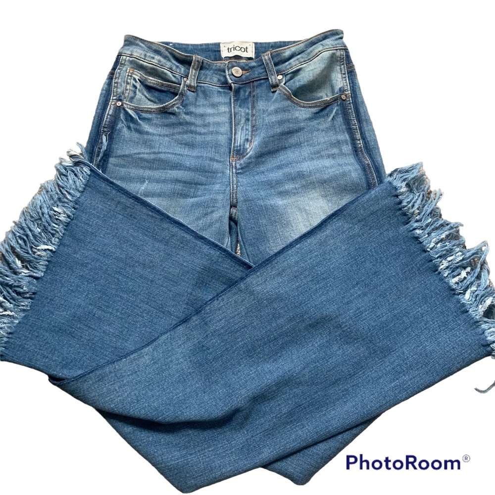 Fringe flare jeans